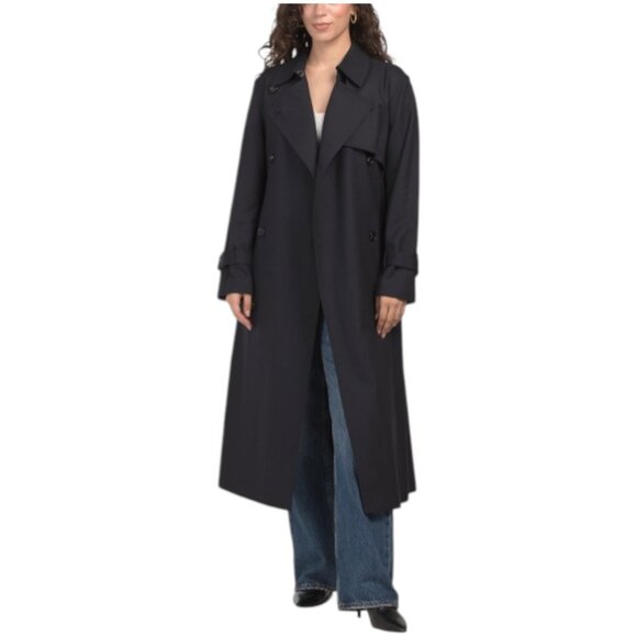 THEORY Wool Blend Relaxed Trench Coat - Picture 1 of 2